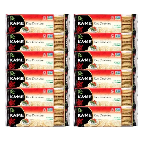 Ka-Me Rice Crackers Gluten Free And Non GMO Verified - Sesame (Pack of 12) - image 1