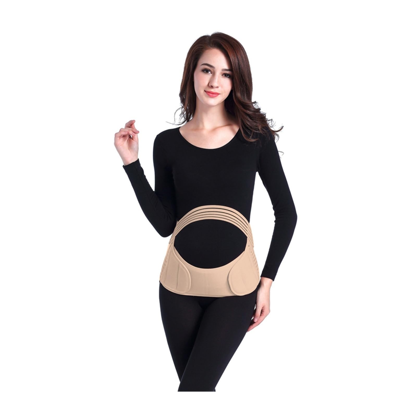 Generico Cintura di supporto per la gravidanza 3 in 1 con corsetto post-parto, fascia addominale regolabile per alleviare il mal di schiena e favorire il recupero(Black,XL)