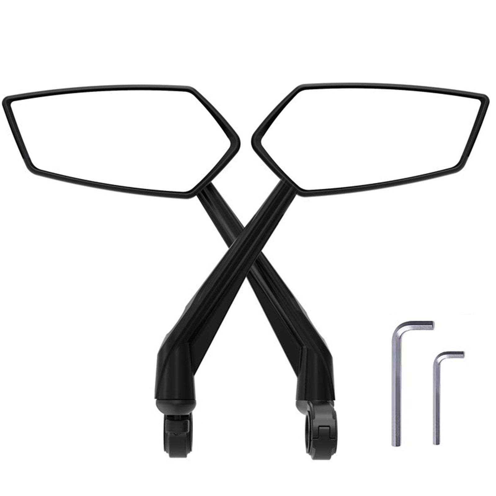 Lusterko Wsteczne Na Kierownicę Roweru - Obrotowe I Regulowane, Szerokokątne, Bezpieczne Szkło HD, Odporne Na Wstrząsy Lusterko Boczne - Uniwersalny Na Rower Rower E-bike,1Pair