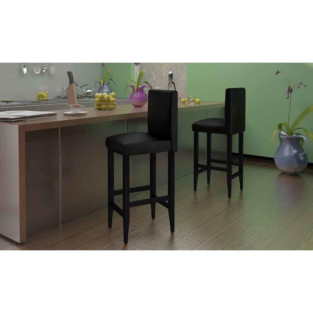 Taboret barowy 41 x 45 x 108 cm 4 szt. czarny sztuczna skóra nogi