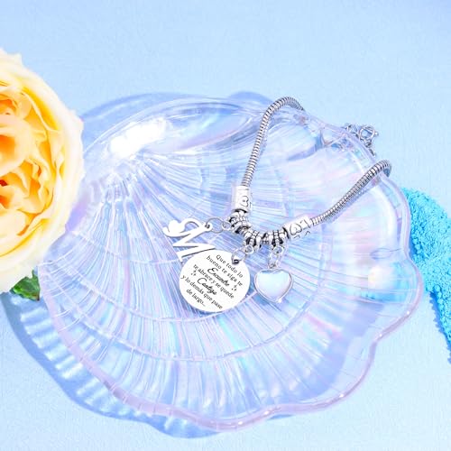 Awyuan Regalos para Mujeres Pulsera de Plata con Letras Iniciales - Regalo Personalizado para Hija, Sobrina, Hermana, Amiga, Adolescente, Madre y Tía (M) - imagen 4