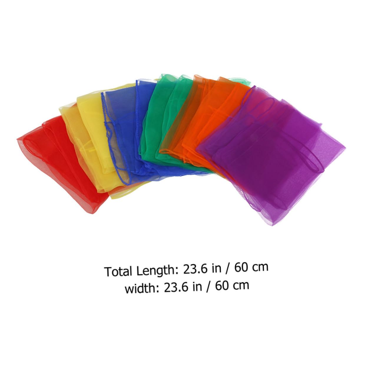 FRCOLOR 18pcs Colorful Juggling Scarves Silk Square Veil for Boys and Girls Dance Performance Random Color