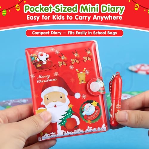 Image of Kidology 4-Pcs. Christmas Gift Pack for Kids - Santa Diary, Erasers, Flexible Santa Pens & Festive Gift Wrap | Fun Holiday Stationery Set with Random Designs