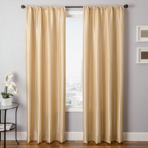 Diplomat Decor Soccavo Solid 96-Inch-Rod Pocket Panel, Champagne #TOP1