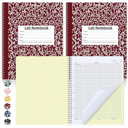 Cahier de laboratoire à spirale Affrolling pour chimie et calcul scientifique
