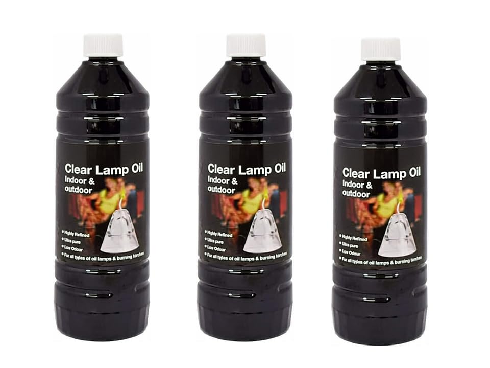 Clear Lamp Oil 1 Litre – Smokeless Fuel for Indoor & Outdoor Use, Safe Long-Lasting Oil for Lanterns & Oil Lamps (3)