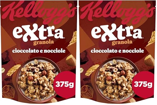 Cereales crujientes con chocolate y avellanas Kellogg's Extra caja 375 g (Paquete de 2)