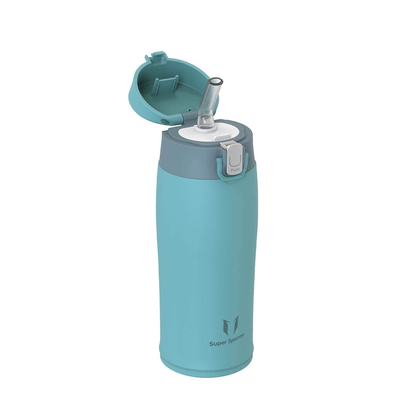 Super Sparrow Borraccia Termica Cannuccia, Borraccia in Acciaio Inox - 350ml, 500ml, 750ml, 950ml - Senza BPA Tazza Borracce Termiche, Bottiglia Termica per Bambini, Scuola, Sportiva