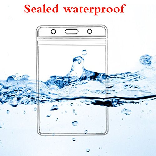 Vertical Id Badge Holders Sealable Waterproof Clear Plastic Holder, Fits Rfid/Proximity/Badge Swipe Cards Or Credit Card/Driver's License (Only Holders, 10 Pcs) #TOP2