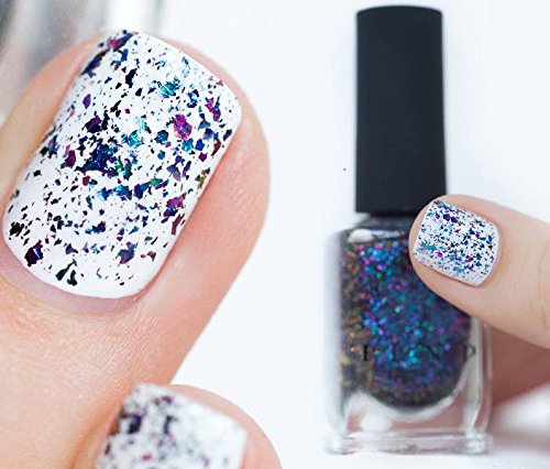 Miniatura 9 de ILNP Mayfield - Esmalte de uñas Ultra Chrome con copos, color morado, rosado, verde, dorado, azul