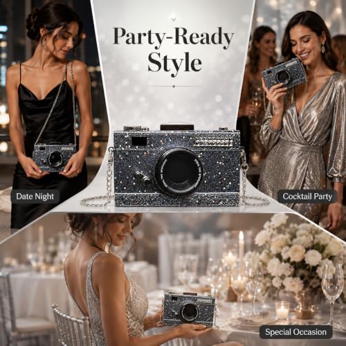 Image of QZUnique Women's Camera Shaped Casual Cross body Shoulder Handbag Purse