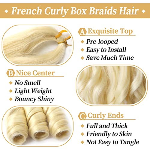8 Packs French Curly Braiding Hair 22 Inch Loose Wave Spiral Crochet Hair for Black Women Pre-Stretched With Curly Ends (22 Inch, 613#) - Image 3