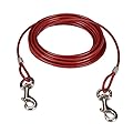 CtopoGo 16ft (5m) Dog Tie Out Cable,Pet Tie Out Cable,Tie-Out Cable for Dogs up to 125 lbs, Suitable for all breeds (5m, Red)