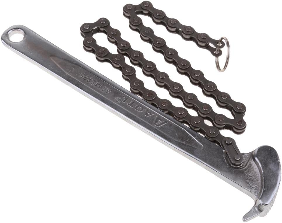 9-inch Chain Wrench Auto Plumbing Hose | Premium Steel Oil Filter r Mechanic Tool