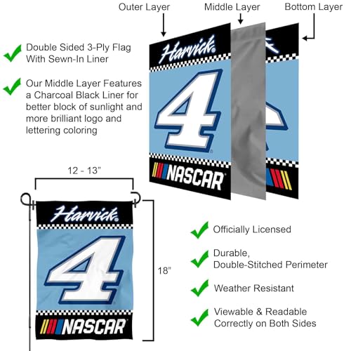 Drapeau de jardin Kevin Harvick WinCraft de qualité supérieure avec impression double face