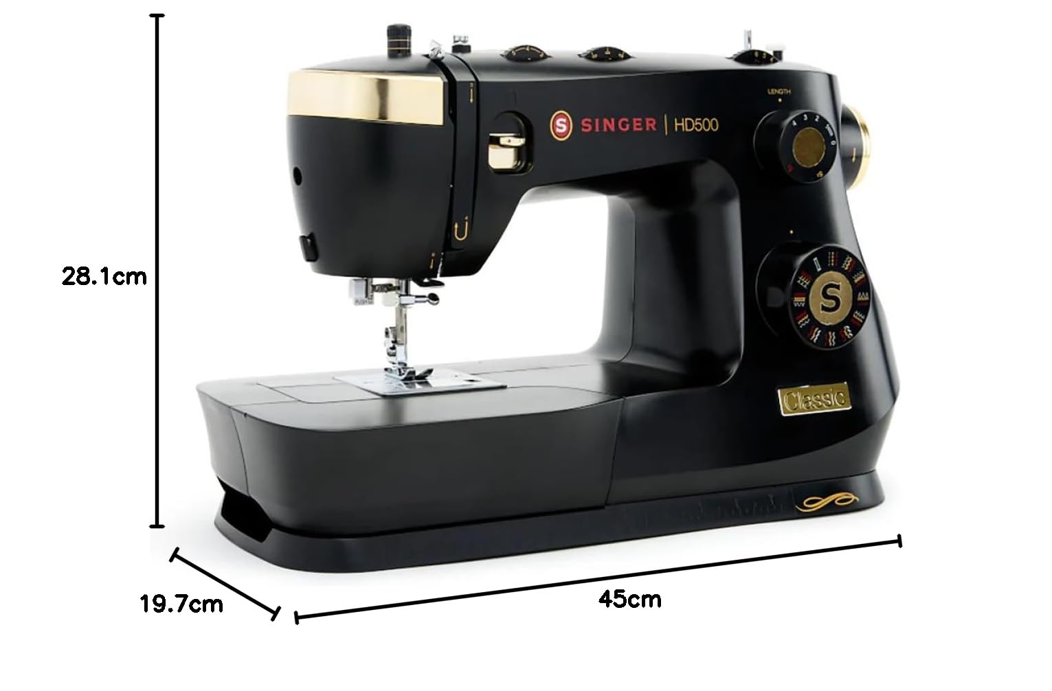 SINGER Heavy Duty 500 Classic NEU mechanische Nähmaschine, extra hoher Nähfuß, 32 Stiche, extra stabiler Metallrahmen und Freiarm