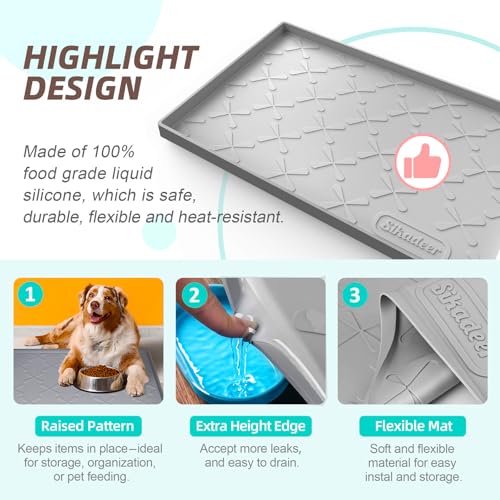 SIKADEER 22" x 19" Under Sink Mat Waterproof, Silicone Mat Kitchen Drawer Shelf and Cabinet Liner, Sink Protector for Kitchen Organizers and Storage, Boot Tray Pet Food Mats