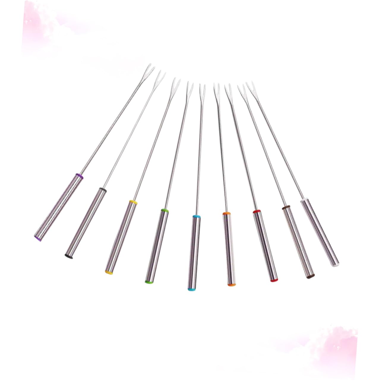 Yardenfun 9pc Stainless Steel Bbq Grill Forks Outdoor Grilling Utensils Roasting Sticks for Camping