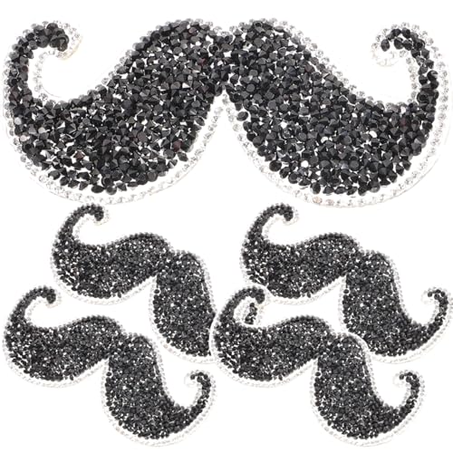 Homoyoyo 2 Pièces Patch Thermocollant Moustache Pour Vêtements Chapeaux Sacs Appliques Diy Réparation Et Décoration Mode Durable Pour Usage Quotidien