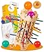 Fallturm - Farblernturm | Holzspielzeug ab 3 Jahre für 1-4 Spieler | Motorikspiel für Kinder | Lernspiel mit Kugeln und Stäbchen fördert Logik sowie Sozialverhalten | Nachhaltig aus Gummibaumholz