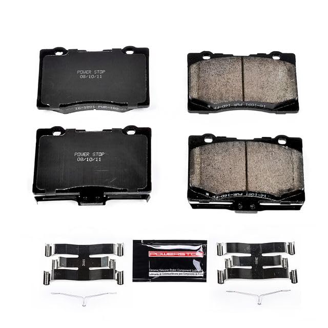 Image of PowerStop Front Brake Pads for Acura RL 2005-12 - Z23 Carbon-Fiber Ceramic Brake Pads with Installation Hardware, Z23-1091