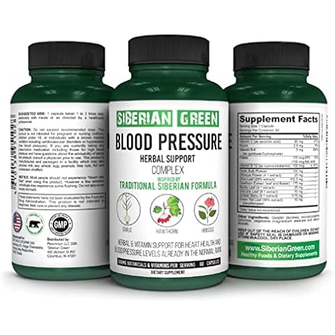 Siberian Green Blood Cardio Pressure Herbal Support - Hawthorn, Hibiscus, Garlic - 60 Capsules - Traditional Siberian Formula Cover