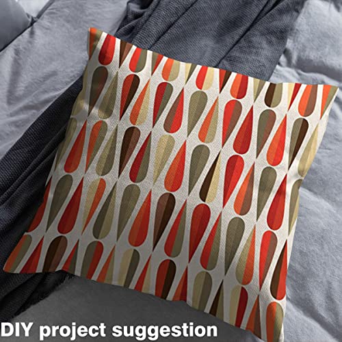 Geometric Upholstery Fabric for Chairs,Retro 60s 70s Geometric Round Fabric by The Yard,Vintage Raindrop Shaped Fabric for Upholstery and DIY Projects,5 Yards,(L460*W150cm) Orange Cream - Image 4