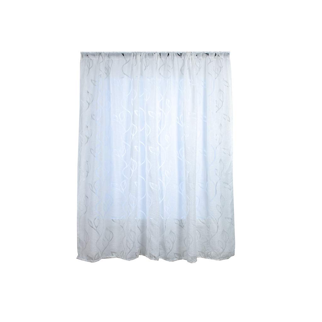 Rideau thermique en coton mélangé blanc 100x200 cm | Lot de 2 à passants