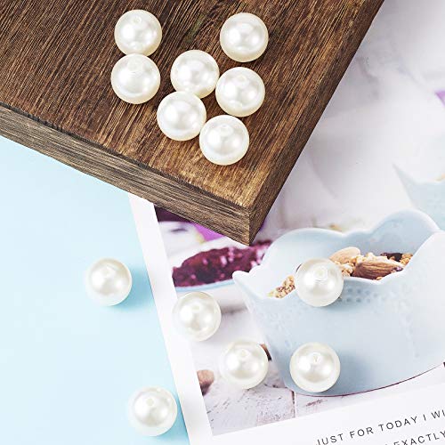 Airssory 20 Pcs Imitated Pearl 20mm Acrylic Plastic Loose Beads Round Bubblegum White Ball Bead Bulk for Bracelet Necklace Earrings Jewellery Making DIY Craft - Image 2