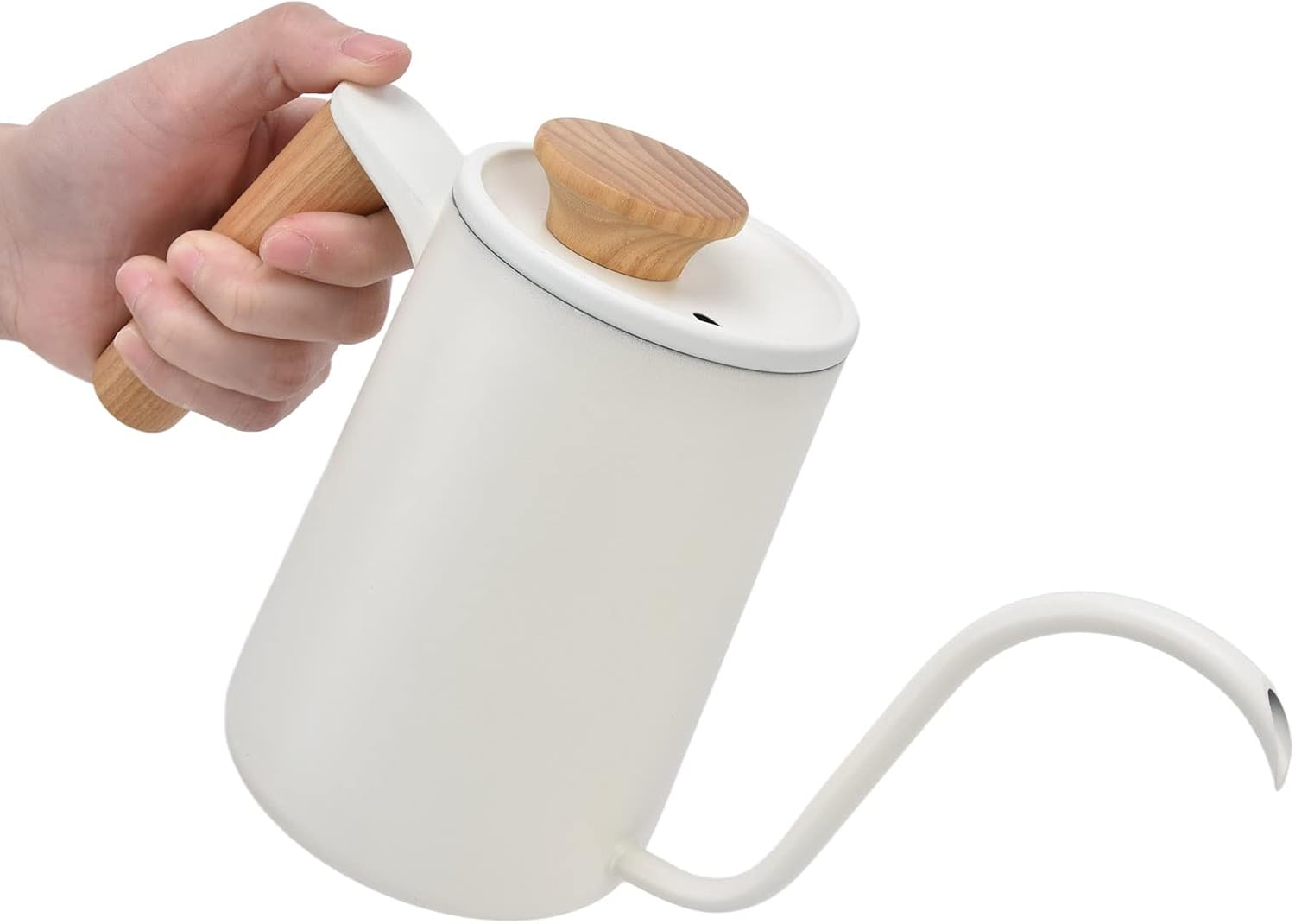Long Gooseneck Kettle, Stainless Steel Handle Drip Coffee Pot Drip Kettle Coffee Tea Pot Pour Over Coffee Kettle Matte for Camping Home Kitchen (600ml)