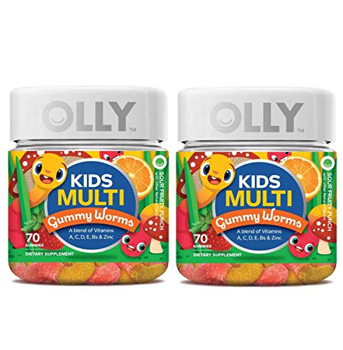 Olly Kids Multivitamin Gummy! 70 Gummies Sour Fruity Punch Flavor! Blend of Daily Vitamins and Minerals! Help Fill Any Nutritional Gaps and Promote Overall Wellness! Choose Your Pack! (2 Pack)
