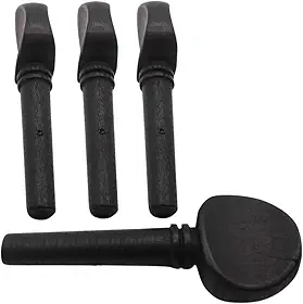 Kit 4 Cravelhas Tarraxas para Violino 4/4, Preto, 4 cm Comprimento