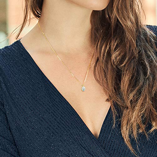 Gem Stone King 14K Yellow Gold 10X8MM Oval Gemstone Birthstone Pendant Necklace | Gold Necklace For Women | With 18 Inch Chain | Fine Jewelry Gifts for Her Mom Women Wife3