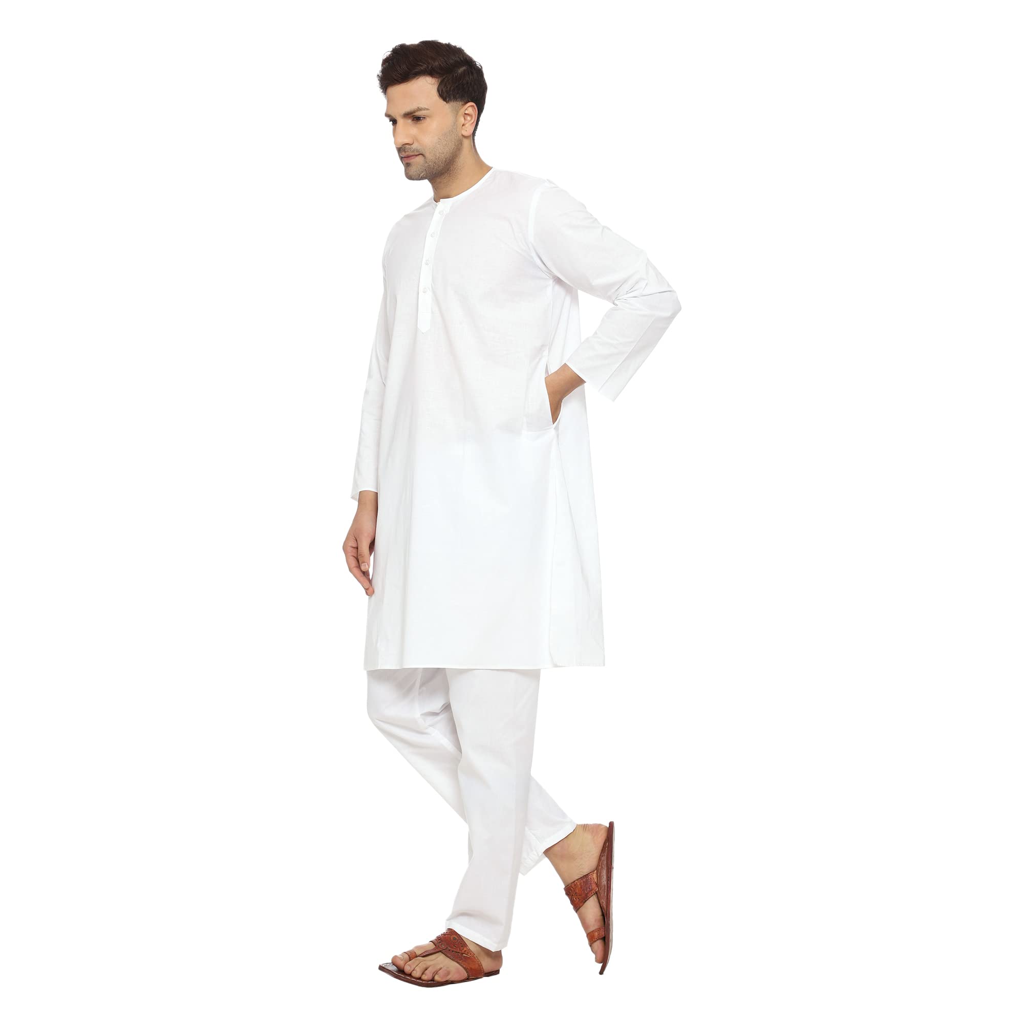 ITOS365 Pigiama da uomo in cotone Kurta da uomo, abbigliamento etnico e yoga meditazione, festival, casual e uso quotidiano