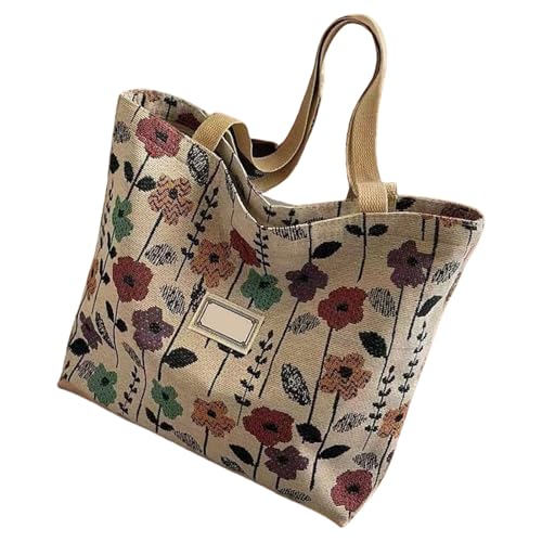 Opiniones de Bolsas de Tela para Dama del mes. 41 Bolso De Mano Estético Para Mujer Bandolera Lona Reutilizable Ir Compras Libro Trabajo Bolsas Tela Playa Gran Capacidad Paño Reutilizable Comestibles