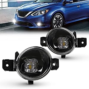 RAPOOSANS LED Fog Lights Fog Lamps Assembly Kit for 04-19 Nissan Sentra/07-14 Maxima/08-10 Rogue/07-18 Altima Sedan with LED Bulbs