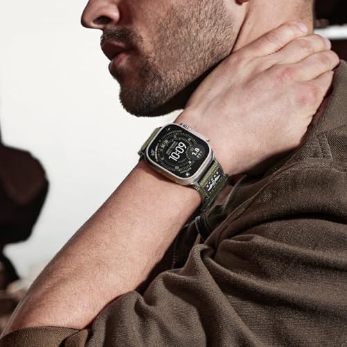 Image of Sport Bands Compatible with Apple Watch Ultra 3 Band 49mm 46mm 45mm 44mm 42mm Men Women, Rugged Nylon Loop Strap with Durable Metal Stars-Stripes Flag for iWatch Ultra /Series 11 10 9 8 7 6 5 4 SE 3 2