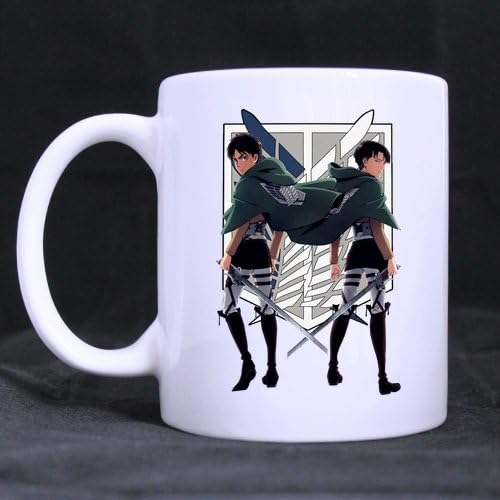 Japanese Cartoon Attack on Titan Ellen and Levi Customized Design White Mug Coffee Mug Creative Milk Mug Personalized Tea Cup 11OZ