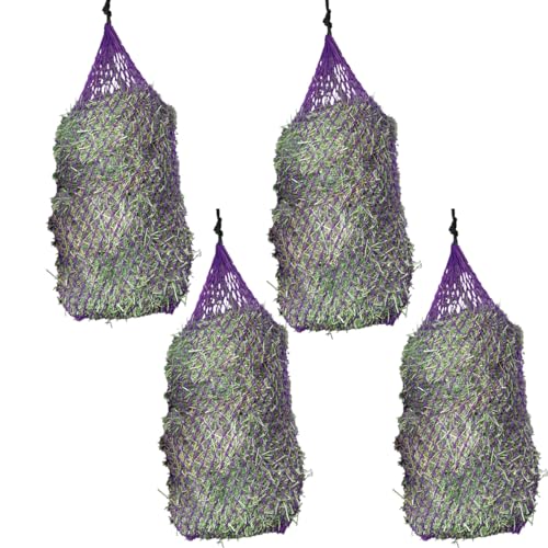 Country Pride Ultra Slow Feeder Hay Net, 1-Inch Openings to Slow Hay Consumption, Durable Thickly Woven Design, Top-Loading, Holds 5-6 Flakes, Compatible with Hay Hoops, 42-Inch (Purple)