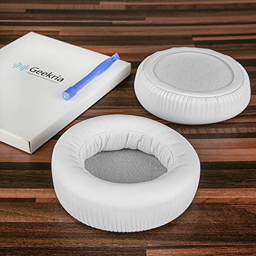 Geekria Replacement Ear Pads for Audio-Technica ATH-WS550, ATH-WS550IS Solid Bass Headphones Ear Cushions, Repair Parts (White) - Image 4
