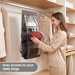 Hanging Purse Organizer for Closet, 8-Pocket, 35x117 cm, Gray - Image 6