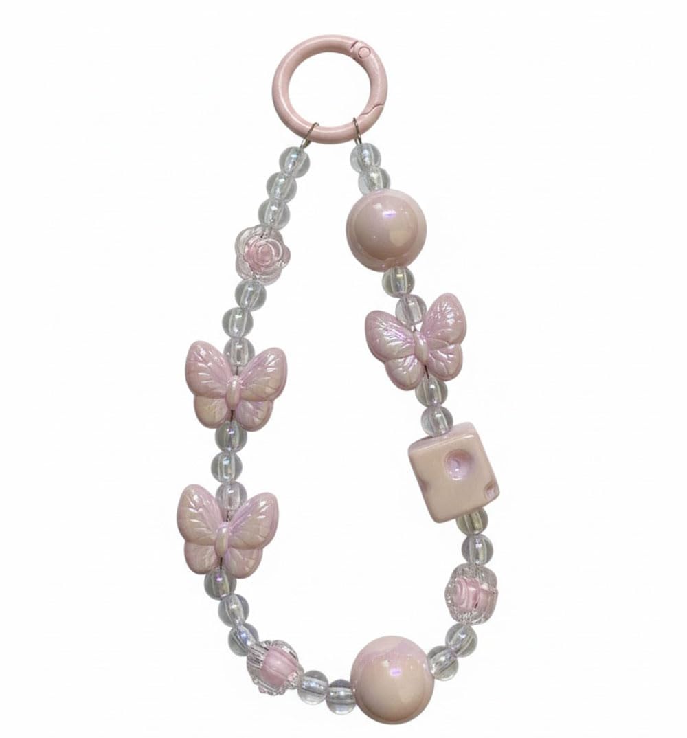 Lavender Light Purple Pearl Beaded Phone Charm with Flower | Cute Mobile Charm Strap | Valentine & Birthday Gift for Girls-image-48