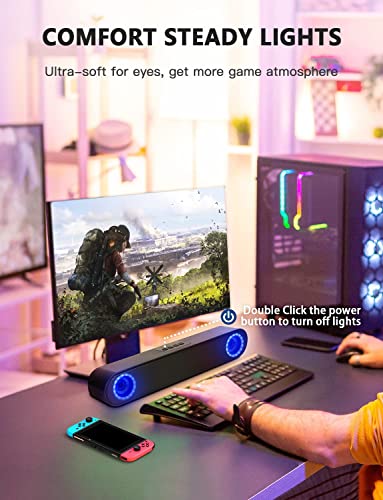 Lenrue Upgraded Computer Speakers, 59 Ins Ultra Long Cable, 10W Stereo Sound, Aux And Usb Powered Pc Speakers For Desktop Computer Laptop, Plug And Play #TOP2