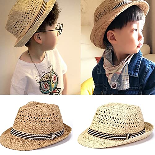 CPYGMXI Fashion 100% Handwork Child Summer Straw Sun Hat Boy Beach Fedora Hat Sunhat Girl Hat Cap2