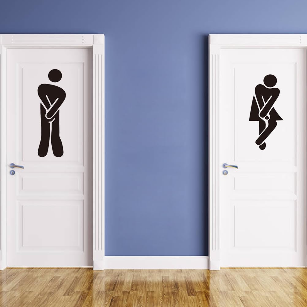 UKCOCO Della Toilette Per La Casa Divertenti Segni Della Porta Della Toilette Della Toilette Unisex Del Bagno Unisex Simboli Della Toilette Segni Divertenti Della