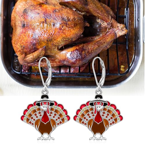 Thanksgiving Earrings for Women Turkey Earrings Sterling Silver for Teens Outfit Thanksgiving Jewelry Accessories Dangling Studs Earring Charms Christmas Gifts2