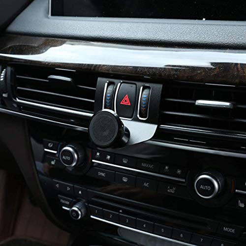 Magnetic Car Mount For Cell Phone For Bmw X5 X6 F15 F16 2015 2016 2017 Car Mounting Cradle For Any Smart Mobile Phone Holder Aluminum Alloy Trim Black #TOP4