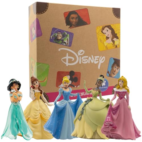 Bullyland 13260 - Spielfiguren Set Walt Disney Princess mit Belle, Jasmin, Aurora, Tiana und Cinderella, detailgetreu… – Ansicht 1