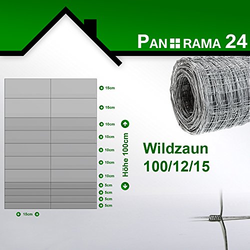 Preisvergleich Produktbild Wildzaun Forstzaun Weidezaun Rollenware Verzinkt 100 / 12 / 15 50m