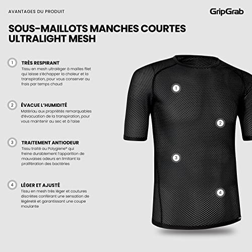 Maillots de cyclisme ultralégers sous-vêtement technique couche de base en maille